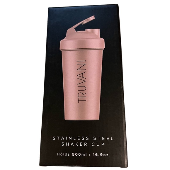 NEW Truvani Stainless Steel Shaker Cup in Metallic Pink. - Picture 1 of 6